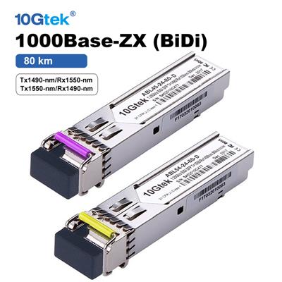PAR de Modulos SFP BiDi 1.25G 80KM 1000Base-BX SMF Single-LC Cisco/OEM