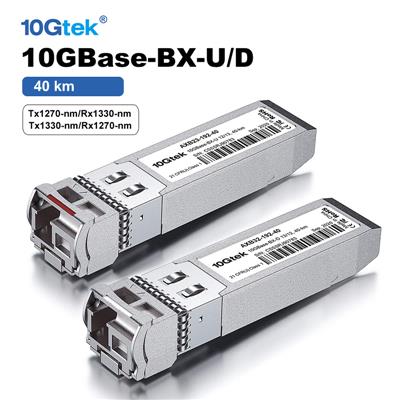 PAR de Modulos SFP+ BiDi 10G 40KM 10GBase-BX SMF Single-LC CISCO