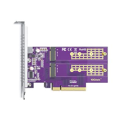 NV95N8S Tarjeta 2xM.2 PCIe 3.0 X8 SSD M2 NVMe VIOLETA - 10Gtek