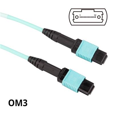 Cable 3 Metros Fibra OM3 MPO-MPO MMF 12-core Polarity B